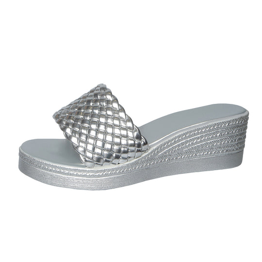 Damen Wedge-Sandalen mit geflochtenem Riemen und ergonomischer Sohle R&B
