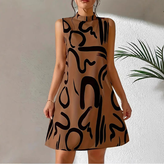 Damen modisches ärmelloses Kleid R&B