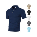 Herren nan körperbetontes Kurzarm-Polo aus elastischem Jacquardstrick mit Hemdkragen R&B