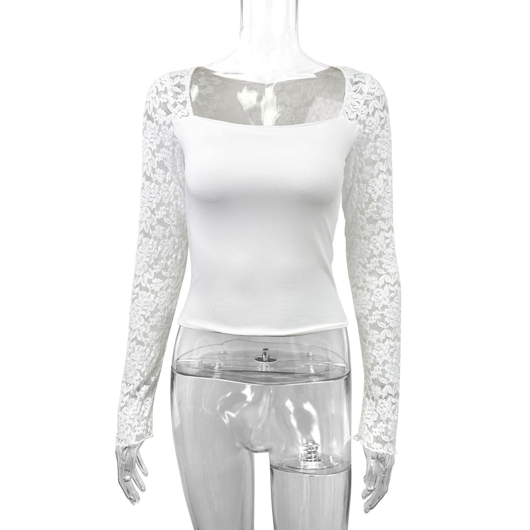 Damen Elegantes Oberteil mit Spitzenärmeln R&B