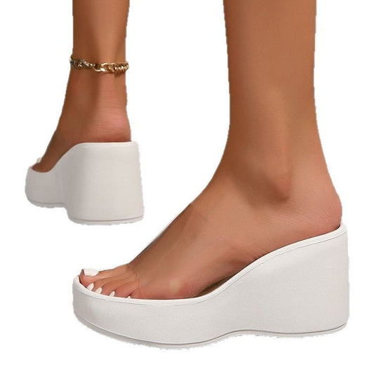 Damen Plateausandalen mit transparentem Riemendesign R&B