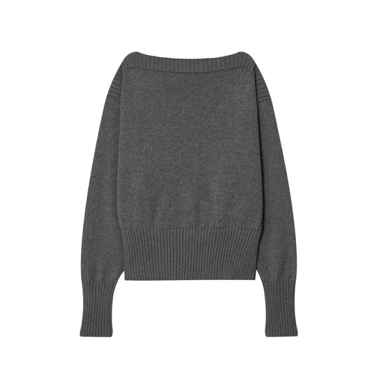 Damen gemütlicher Strickpullover mit weitem Schnitt und eleganter Bundabschlüsse R&B