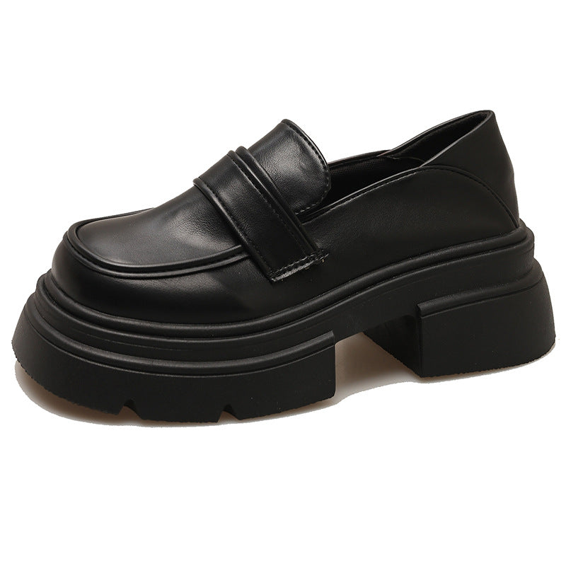 Damen Plateau-Lederschuhe mit modischem Detail und robuster Sohle R&B