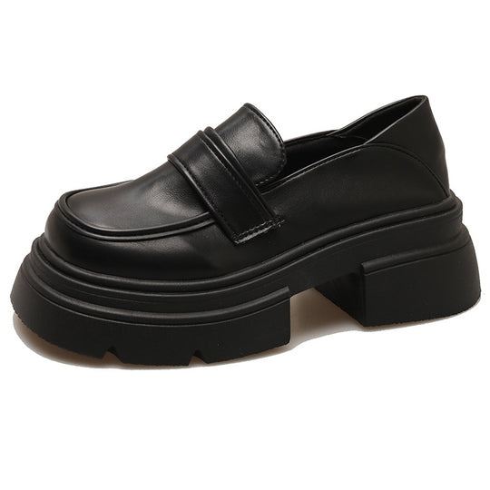 Damen Plateau-Lederschuhe mit modischem Detail und robuster Sohle R&B