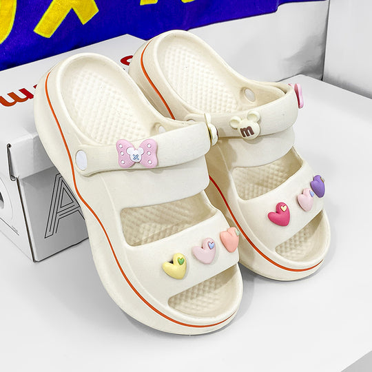 Damen trendige und bequeme Clogs mit bunten Verzierungen R&B