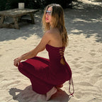 Damen Figurbetontes Maxikleid ohne Träger R&B
