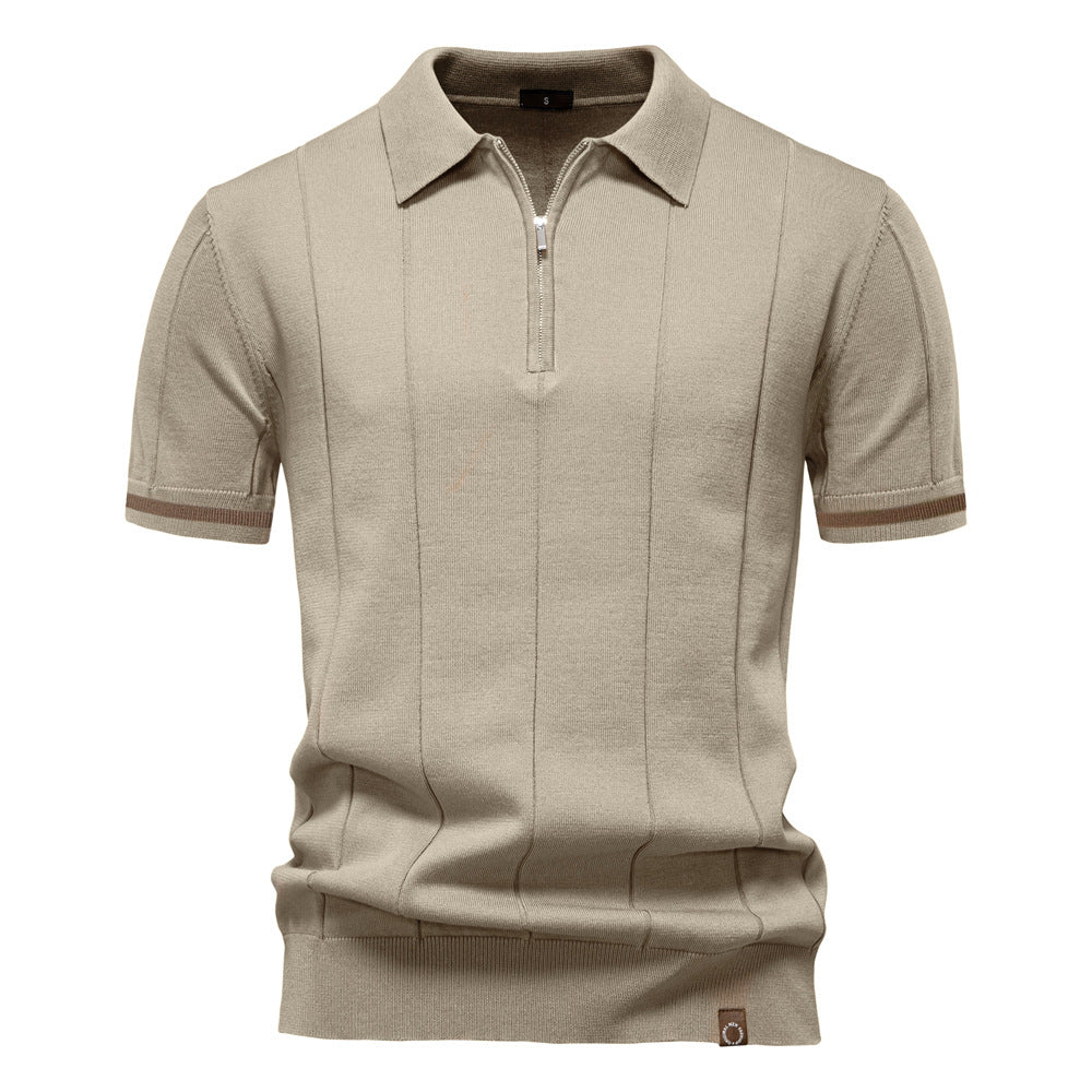 Herren Polohemd mit kurzer Knopfleiste und strukturiertem Design R&B