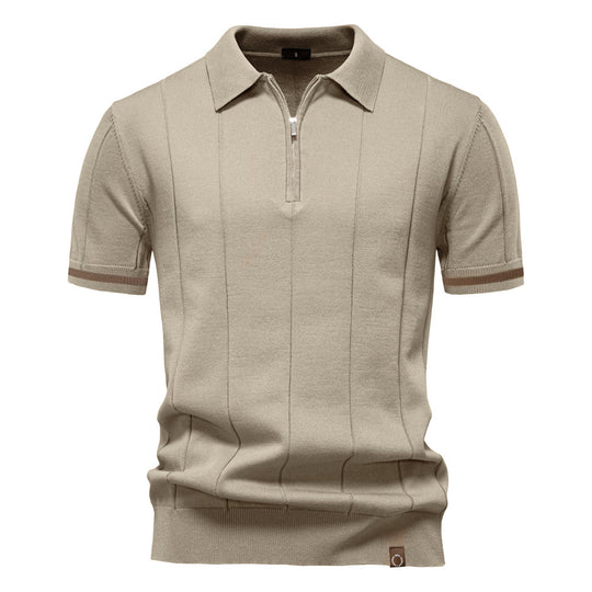 Herren Polohemd mit kurzer Knopfleiste und strukturiertem Design R&B