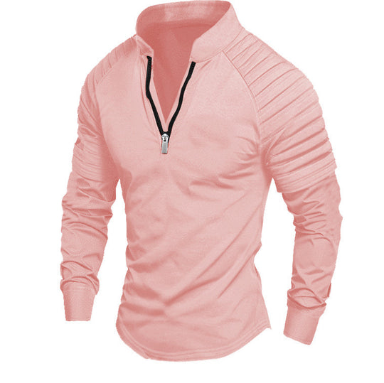 Herren Sportliches Langarmshirt mit halblangem Reißverschluss R&B