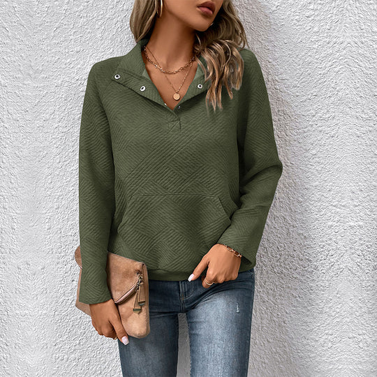 Damen Kapuzenpullover mit strukturiertem Waffelmuster und lässigem Schnitt R&B
