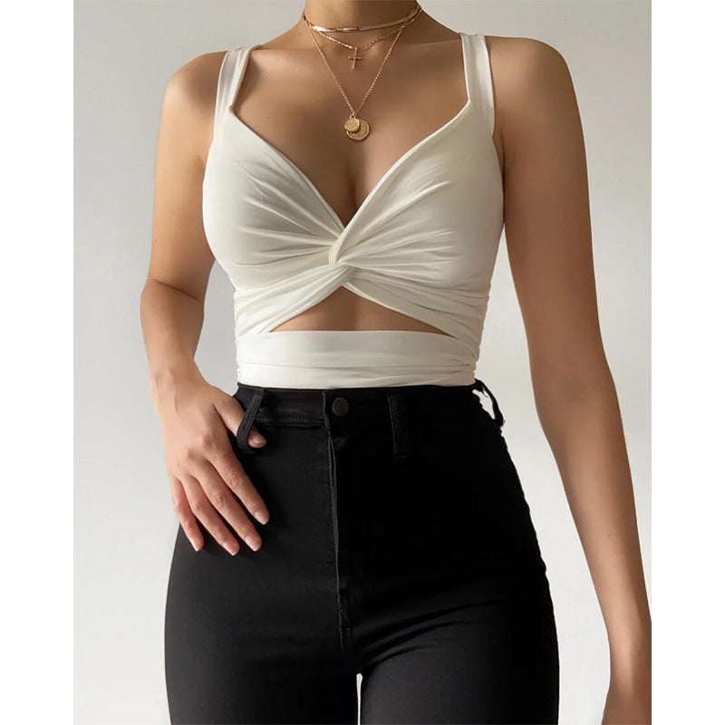 Damen stilvolles Crop-Top mit raffinierter Knotendetails R&B