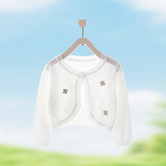 Mädchen's nan zarte Spitzenstrick kurzer Bolero-Cardigan R&B