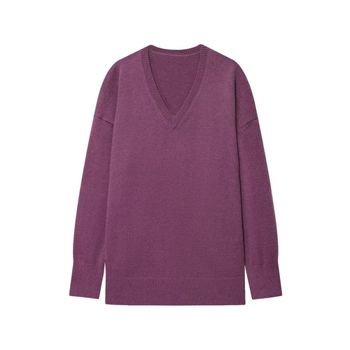 Damen eleganter V-Ausschnitt Pullover R&B