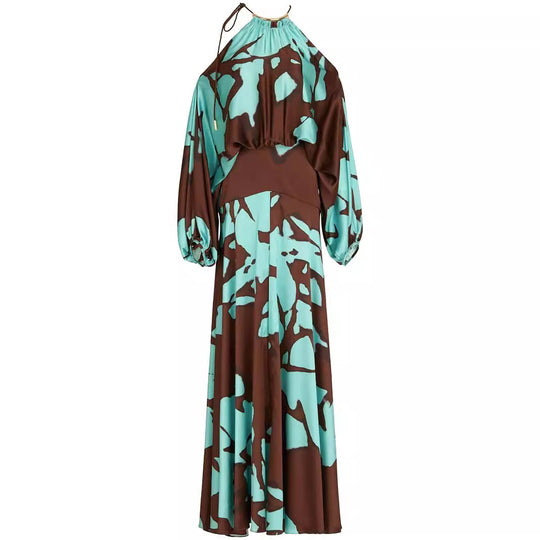 Damen Maxikleid mit asymmetrischem Design und fließendem Material R&B