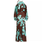 Damen Maxikleid mit asymmetrischem Schnitt und farbenfrohem Blumenmuster R&B