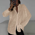 Damen Glitzernde Übergröße Bluse R&B