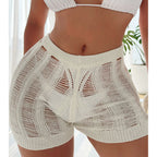 Damen Häkelshorts im trendigen Netzdesign mit elastischem Bund R&B