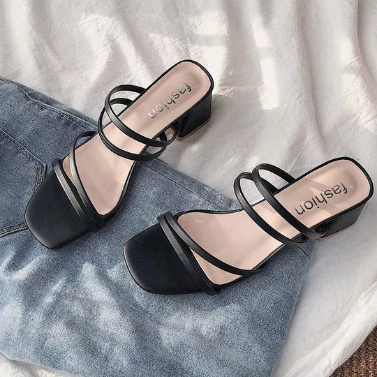 Damen Sandalen mit elegantem Blockabsatz und modischem Riemendesign R&B