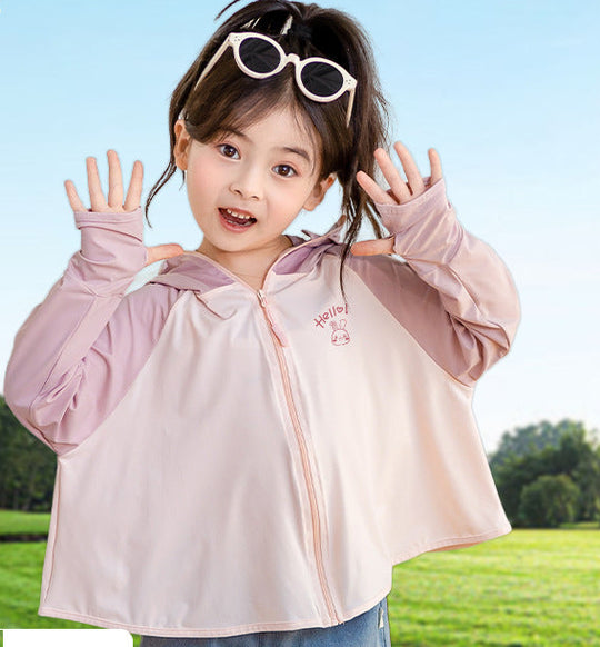 Mädchen leichte Sonnenjacke mit Kapuze R&B