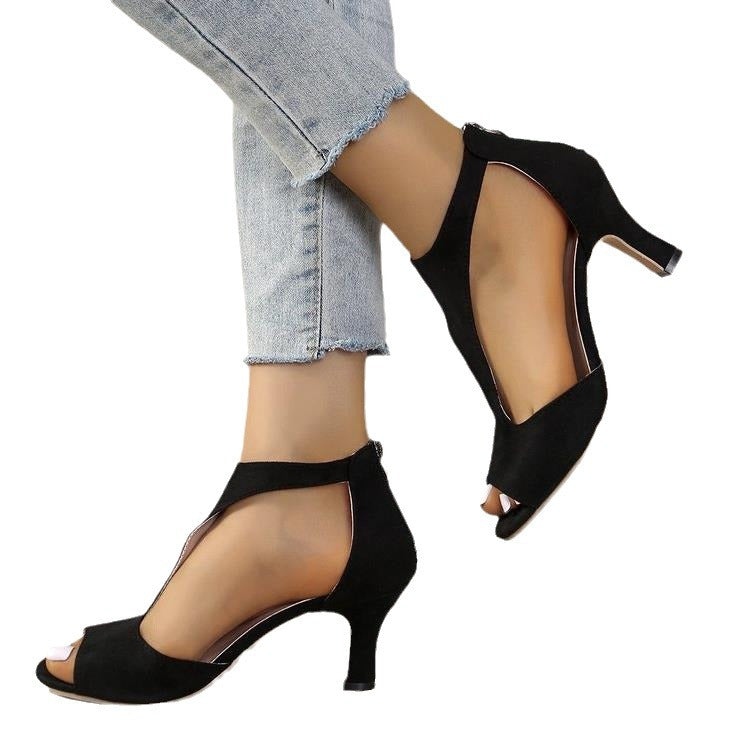 Damen Peep-Toe-Heels mit elegantem Riemendesign R&B