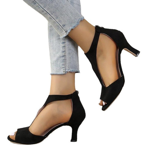 Damen Peep-Toe-Heels mit elegantem Riemendesign R&B