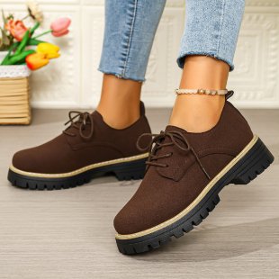 Damen Schnürschuhe mit robuster Laufsohle und modischem Obermaterial R&B