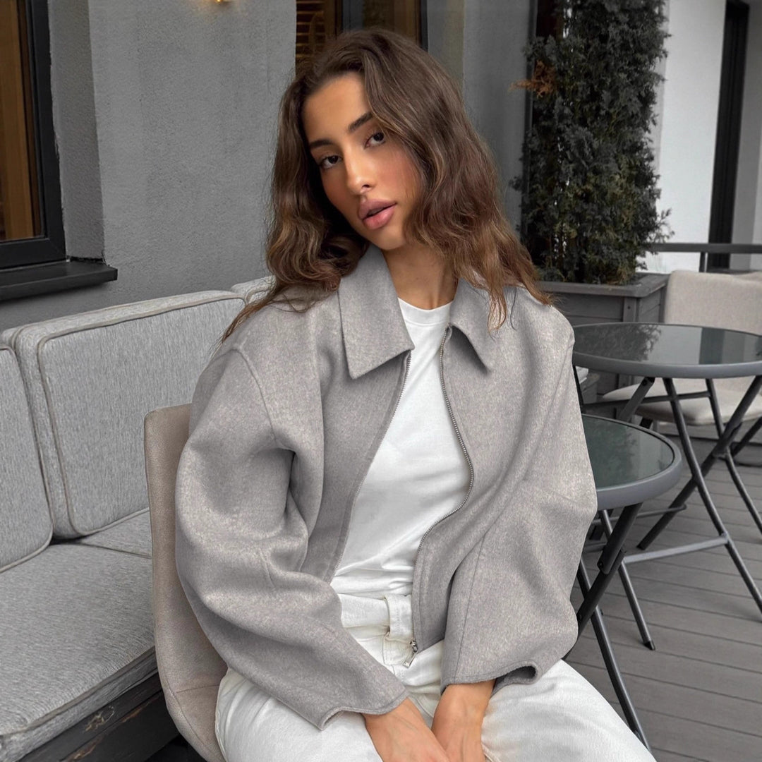 Damen Kurze Wolljacke im modernen Oversized-Stil R&B