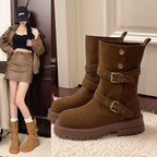 Damen Modische Stiefel mit Riemen-Details und rutschfester Sohle R&B
