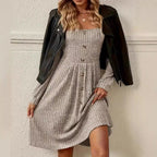 Damen Strickkleid mit Knopfleiste R&B