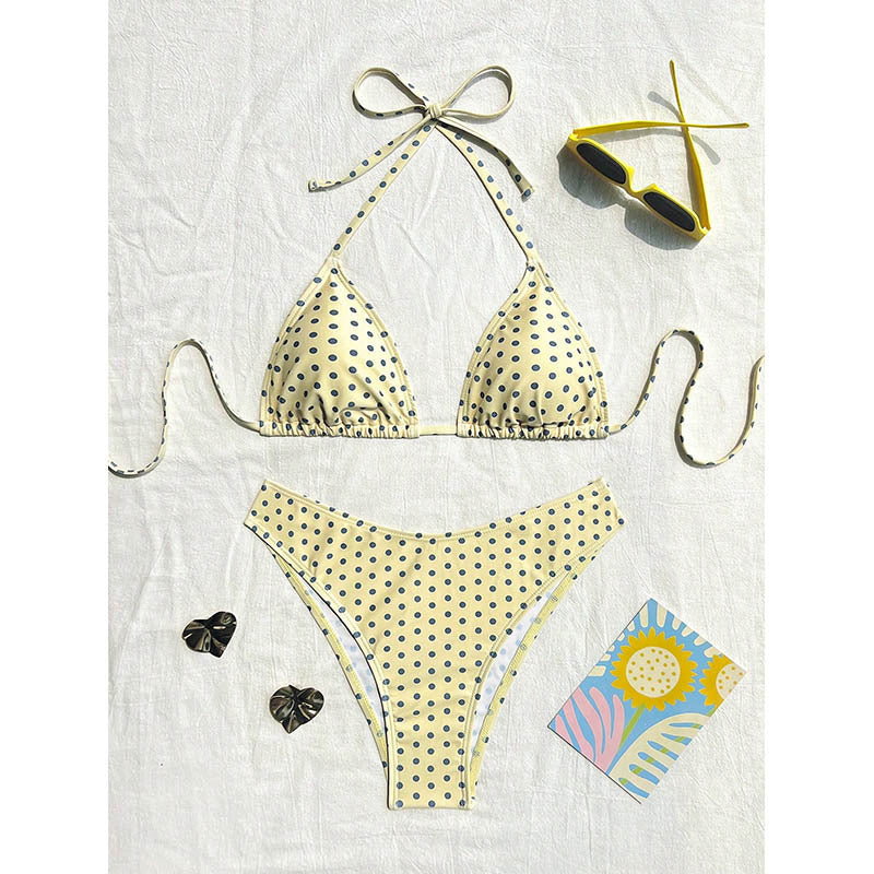 Damen Triangel-Bikini mit animalischem Muster und hohem Beinausschnitt R&B