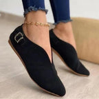 Damen elegante Slipper mit modischer Schnalle und hochwertigem Wildleder R&B