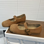 Damen klassische Ballerinas mit verstellbarem Riemen und bequemer Innensohle R&B