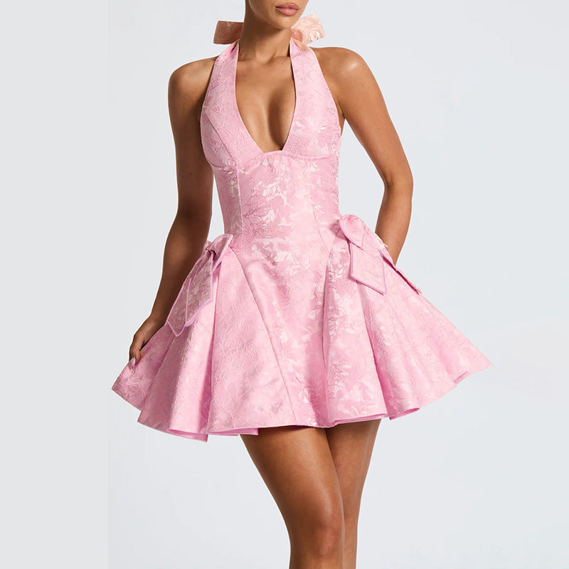 Damen Verspieltes Halterkleid mit raffinierten Schleifendetails R&B