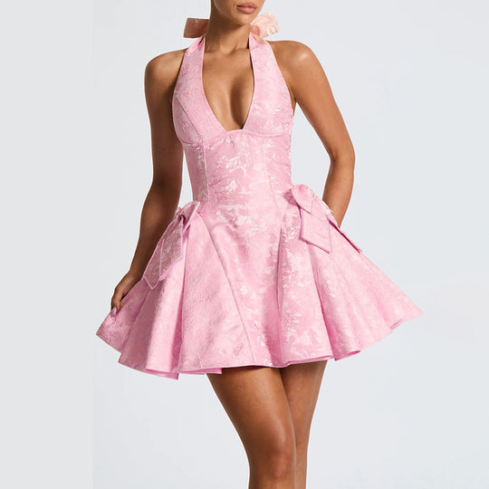 Damen Verspieltes Halterkleid mit raffinierten Schleifendetails R&B