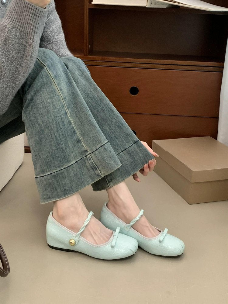 Damen elegante Ballerinas mit dekorativen Schleifen und komfortablem Fußbett R&B