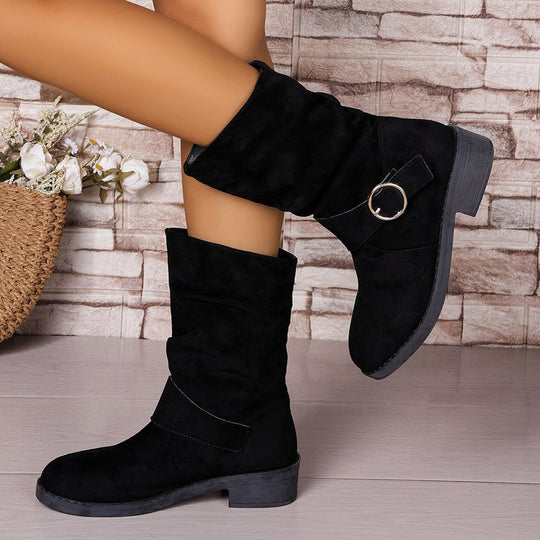 Damen Stiefeletten mit modischem Schnallenakzent und komfortablem Schaft R&B