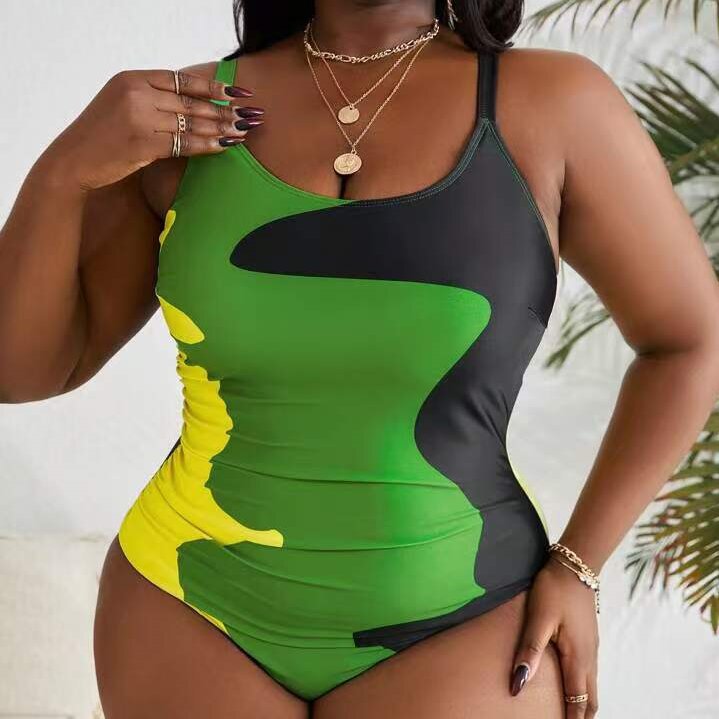 Damen Einteiler Badeanzug mit modernem Camouflage-Design R&B