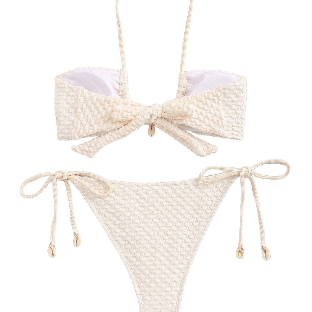 Damen Bandeau-Bikini mit elastischen Bindebändern R&B