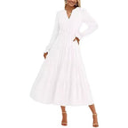 Damen Maxikleid mit modischen Volants und dezentem Cut-out R&B