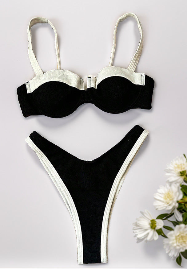 Damen Bikini mit gepolstertem Oberteil und verstellbaren Trägern R&B