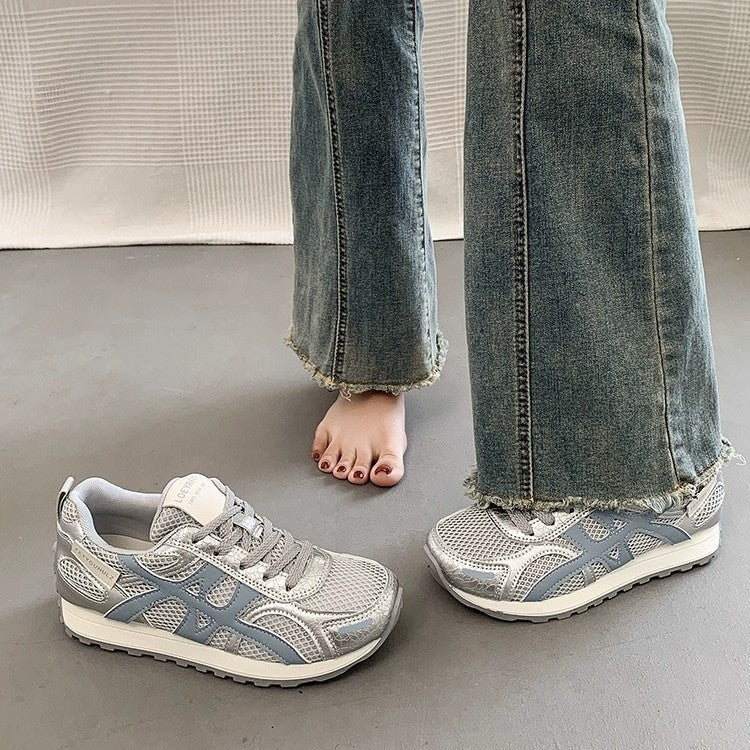 Damen Sportliche Mesh Sneakers mit atmungsaktiver Oberflächenstruktur und rutschfester Sohle R&B