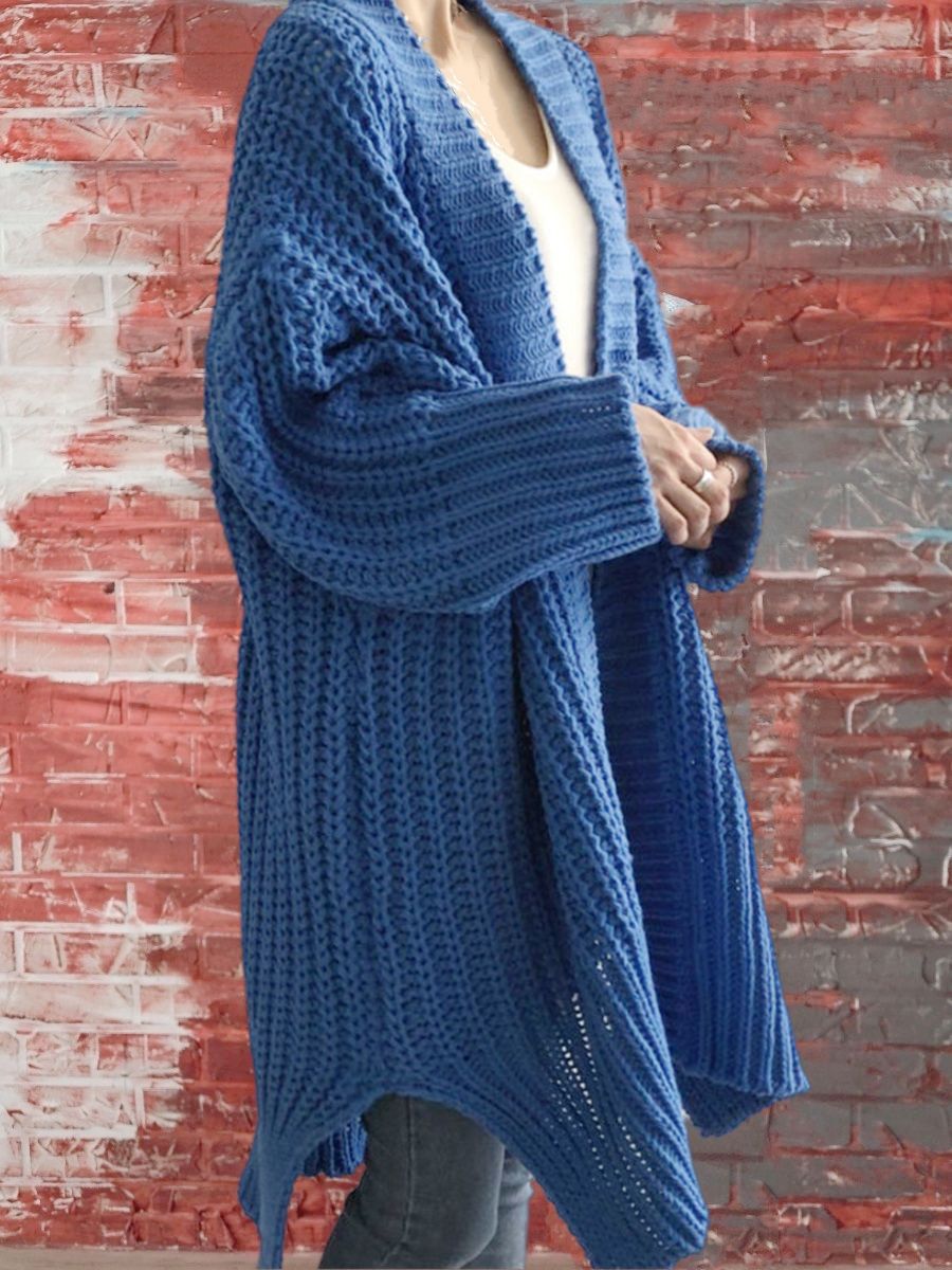 Damen Großer Strickcardigan mit offenem Schnitt und breiten Ärmeln R&B