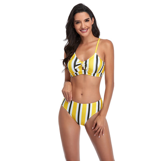Damen Triangel-Bikini-Set mit verspieltem Knotendesign R&B