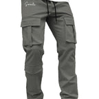 Herren Cargo-Hose mit vielseitigen funktionalen Taschen und elastischem Bund Hedi-Mode