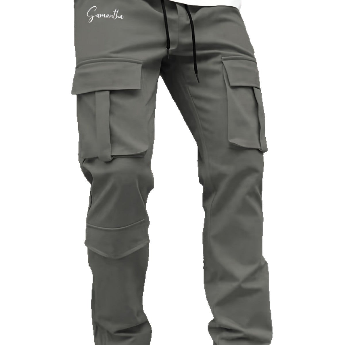 Herren Cargo-Hose mit vielseitigen funktionalen Taschen und elastischem Bund Hedi-Mode