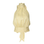 Damen Elegantes Haltertop mit Plisseeverarbeitung R&B