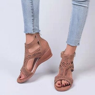Damen Wedge-Sandalen mit modischem Cut-Out-Design und rutschfester Sohle R&B