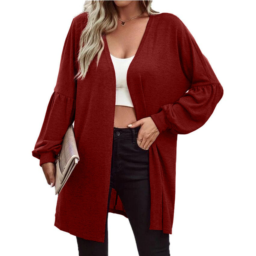 Damen Oversize Cardigan mit eleganten Puffärmeln R&B