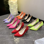 Damen Elegante High Heel Pumps mit transparentem Blockabsatz R&B