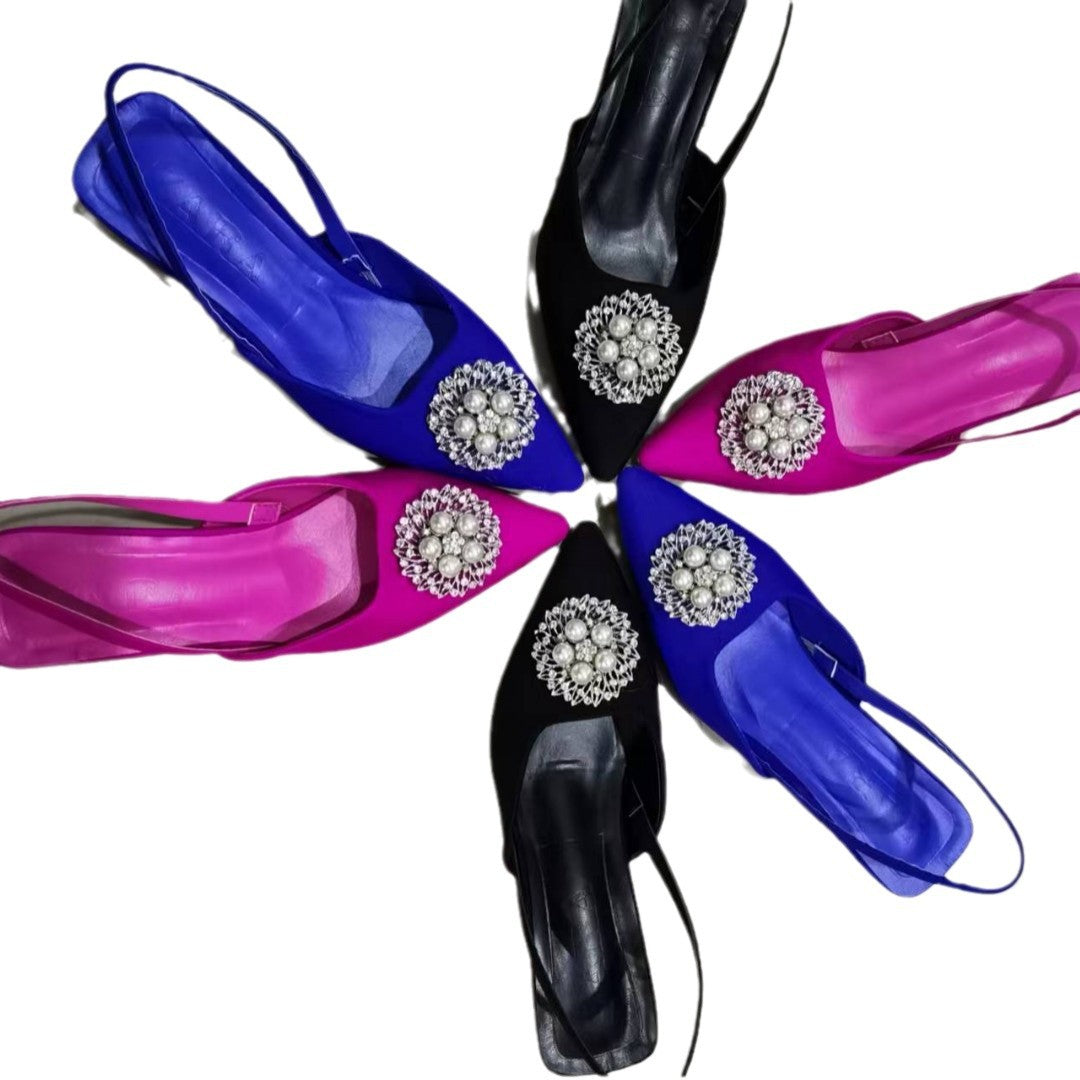 Damen Sling-Pumps mit eleganter Brosche R&B